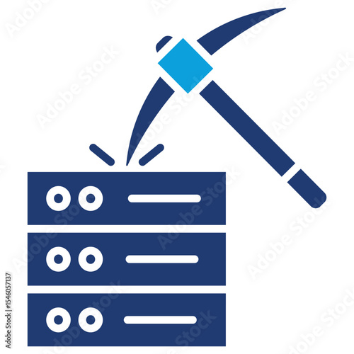 Data Mining Flat Blue Icon
