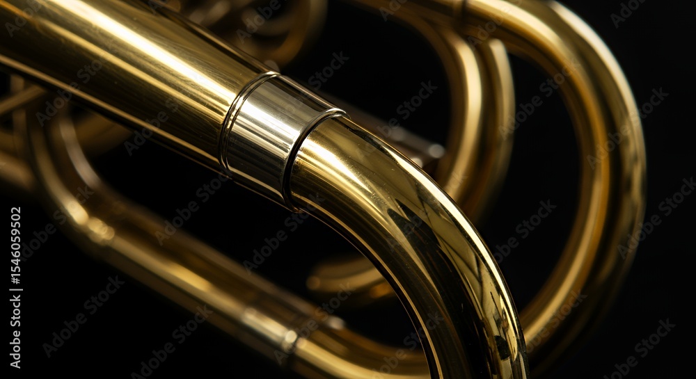 Naklejka premium Close-up of a Golden Euphonium's Valve Section