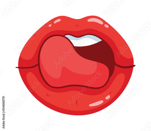 Sexy lips of women or girls flat vector illustrations set