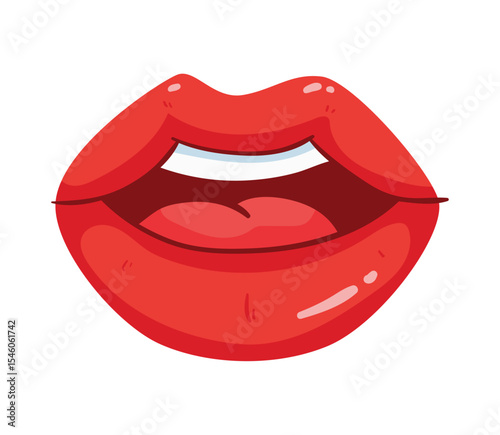 Sexy lips of women or girls flat vector illustrations set