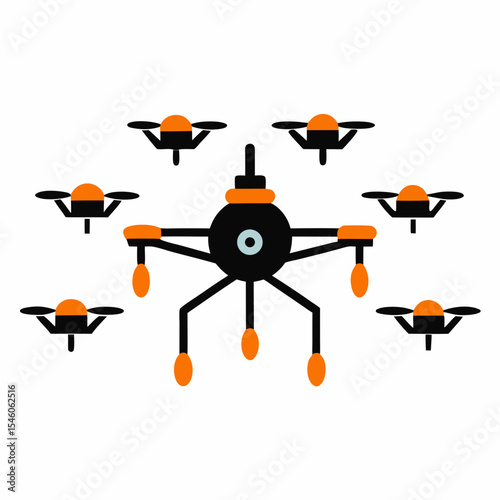 Drone swarm technology futuristic aerial fleet