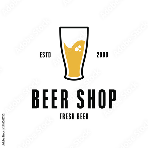 beer shop logo design concept vintage style