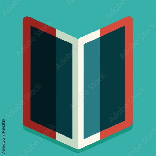Abstract open book icon with geometric design