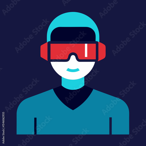 Ski goggles icon winter sports athlete profile