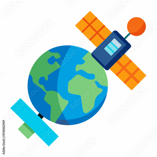 Satellite orbiting earth global communication technology