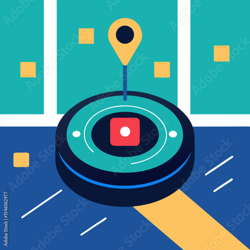Smart robot vacuum cleaner navigation system illustration