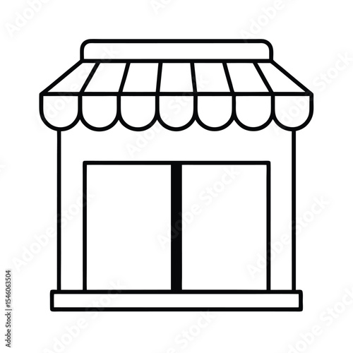 E commerce store window in linear user friendly design Vector illustration