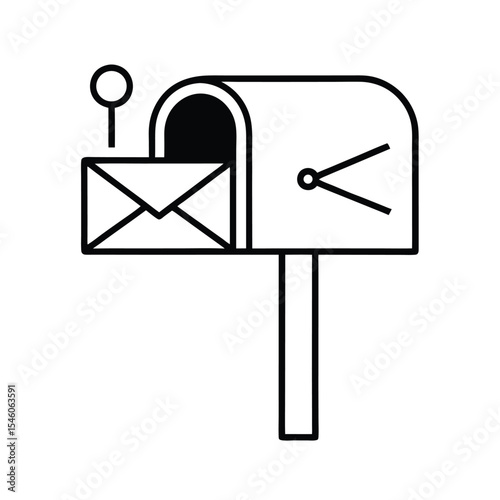 Email icon emerging from mailbox representing communication Vector illustration