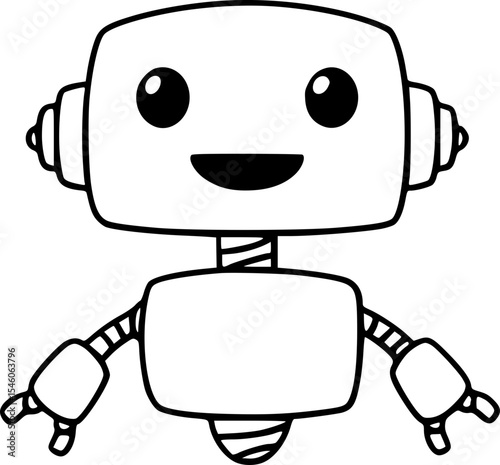 set of funny cartoon robots