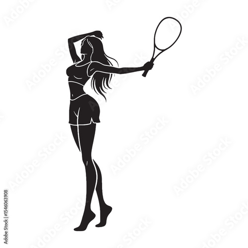 Energetic sportswoman pushing her physical limits with boundless vigor and stamina - sportswoman silhouette - sportswoman Vector - Silhouette of sportswoman
