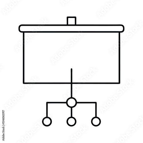 Empty presentation board with flowchart and arrows Vector illustration