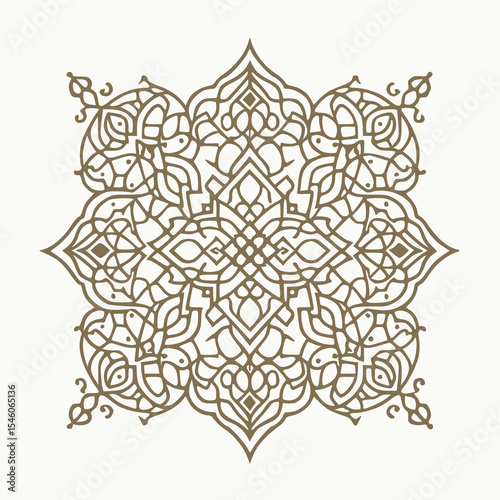 Highly detailed symmetrical mandala artwork featuring elaborate floral and ornate patterns within a square frame