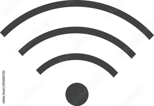 Wi-Fi Connectivity: A minimalist graphic depicts the universally recognized symbol of wireless internet, a signal of seamless connectivity and digital freedom.