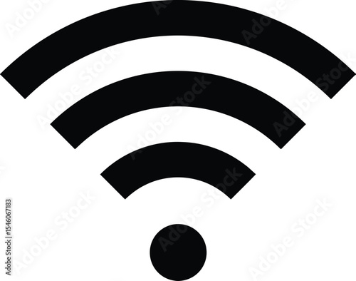 Wireless connectivity icon: A simple, elegant, and universally recognizable icon representing wireless internet connectivity. This minimalist design embodies the essence of digital communication.