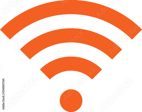Wireless Connectivity Icon: An orange, minimalist WiFi signal icon, signifying seamless connectivity and modern communication.