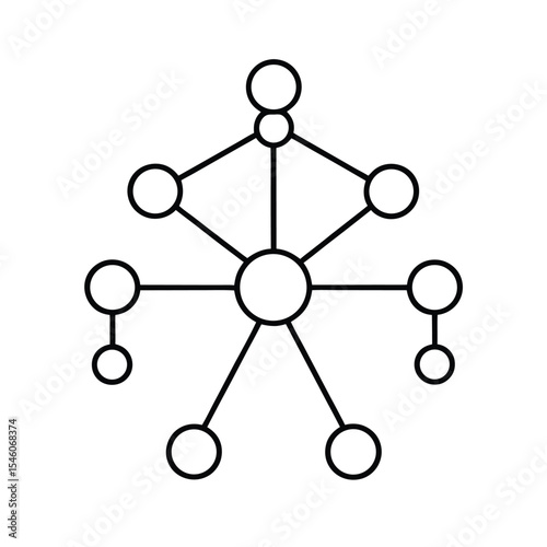 Network of connected office nodes in collaboration Vector illustration