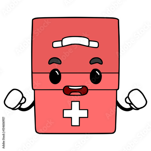 med kit character illustration hand drawn isolated vector