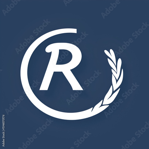 Registered Trademark symbol. Vector illustration, flat design.