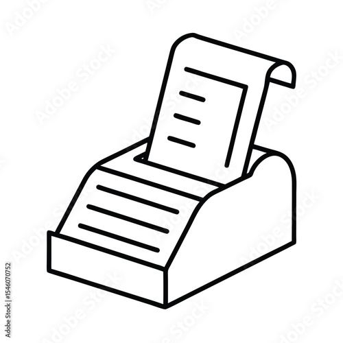 Sales receipt printing out of cash register machine Vector illustration