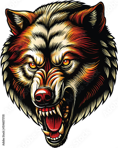 colorful Wolf vector graphic printable design