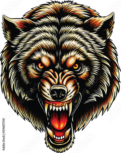colorful Wolf vector graphic printable design