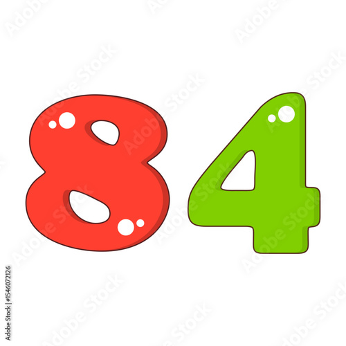 Number 84 Colorful Symbol