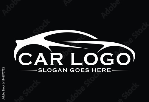 Sleek Sports Car Silhouette Logo Automotive Racing and Luxury Vehicles