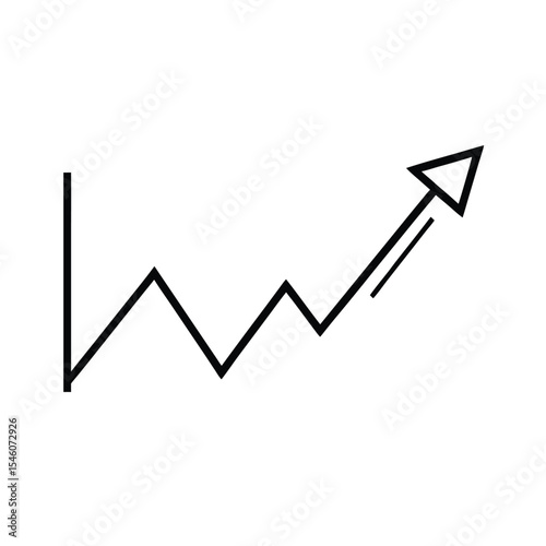 Stock market graph rising with positive arrow trend Vector illustration