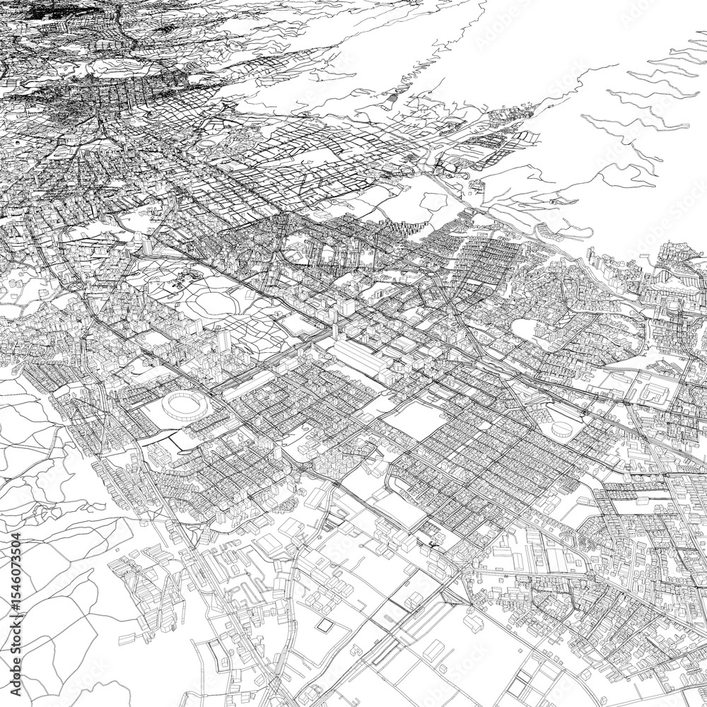 Fototapeta premium 3D illustration of city and urban in Quito Ecuador