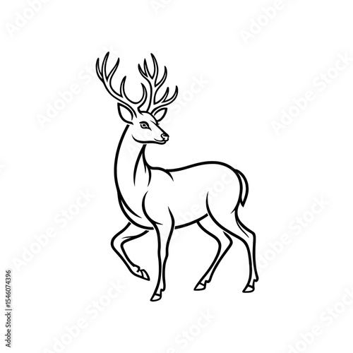 Elegant deer walking gracefully through a forest landscape during golden hour