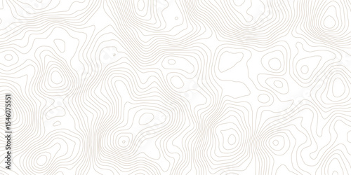 Geography landscape Topo contour map on white background, Topographic contour lines. Seamless pattern with lines Topographic map. Geographic mountain relief diagram line wave carve pattern. 
