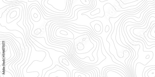Geography landscape Topo contour map on white background, Topographic contour lines. Seamless pattern with lines Topographic map. Geographic mountain relief diagram line wave carve pattern. 
