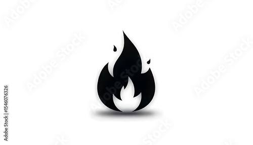A fire flame icon vector set on a white background.