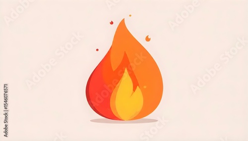 A simple vector fire flame icon in flat style.