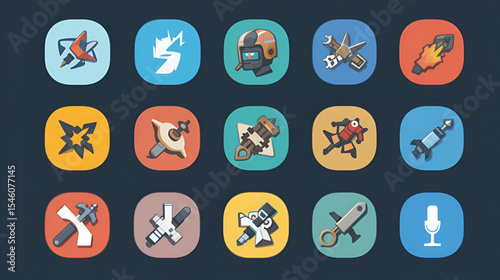 Shunt icons, vector icons, simple shapes, icon Sheet