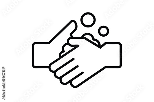 Wash or washing hands to keep clean line art vector icon for websites and print