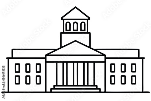 University line building vector illustration