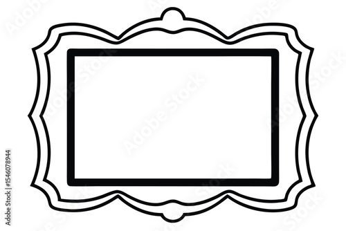 Picture frame line art vector illustration