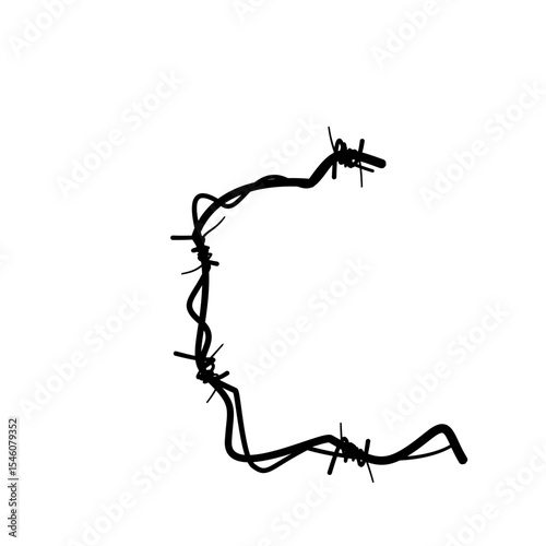 Font and number barbed wire