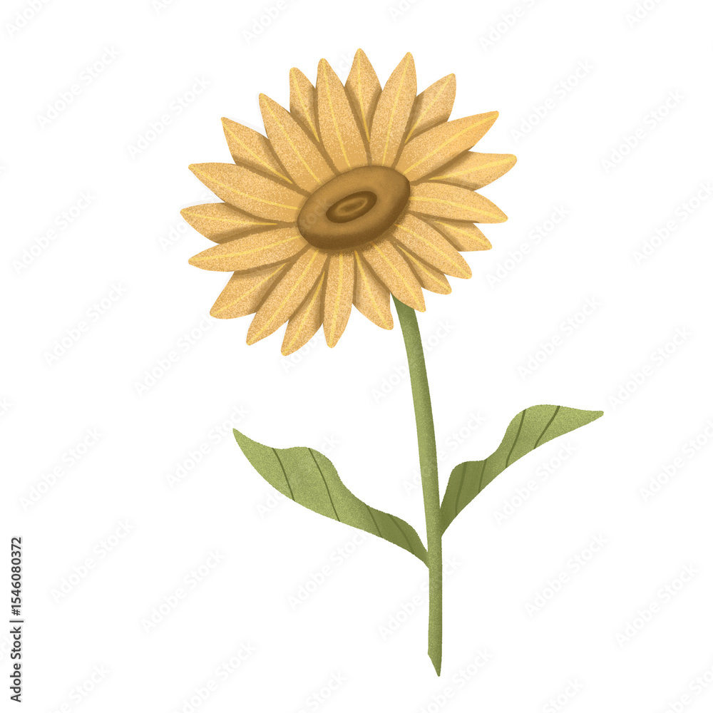 Naklejka premium yellow sunflower illustration