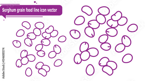 Sorghum grain food line icon vector