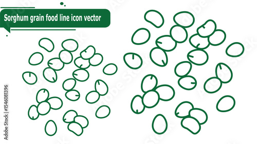 Sorghum grain food line icon vector