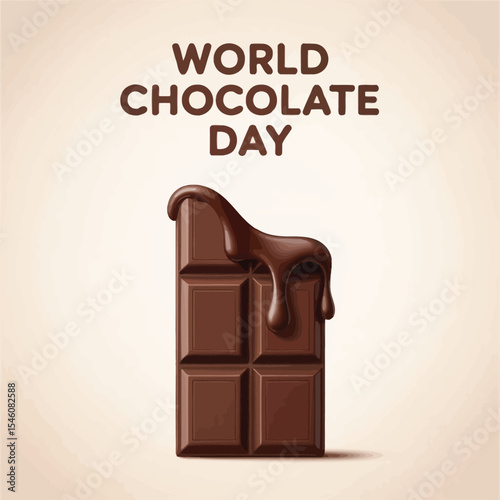 July 7 celebration vector, chocolate drip vector, chocolate segment illustration, one object food icon, vector dessert art, EPS food holiday icon, cocoa day illustration, chocolate lovers 