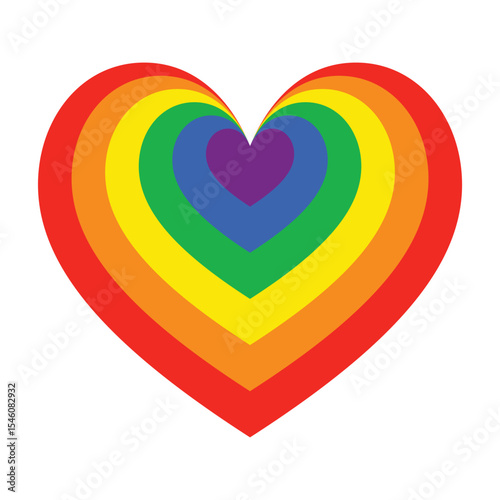Contemporary LGBTQ+ icon with bright rainbow tones. A striking graphic for events, activism, or digital campaigns