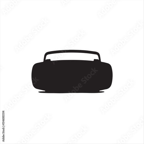 A classic black and white vector silhouette of a Bluetooth speaker, hand-drawn in a timeless and elegant style.  The image will utilize rough, textured pencil strokes against a clean white background.