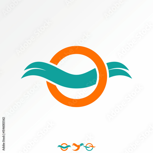 Logo design graphic concept creative premium vector stock image top sell initial O font wings ribbon type monogram business to consulting firm premium