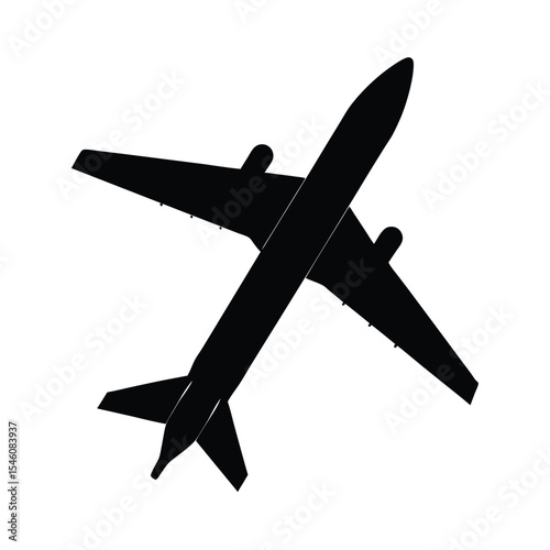 Airplane flying silhouette perfect for aviation travel flight and sky journey themes