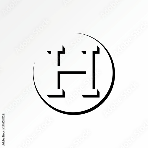 Logo design graphic concept creative premium vector stock image top sell initial H font negative space shadow circle swoosh to monogram consulting law