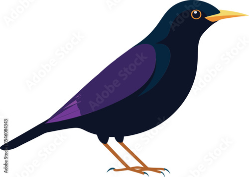 Beautiful starling bird in natural habitat, detailed close-up photo of starling perched on branch, vibrant feathers, wildlife photography perfect for nature and bird lovers.