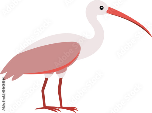 Beautiful spoonbill bird in natural habitat, stunning wading bird with unique spoon-shaped bill, wildlife photography, exotic bird close-up, wetland bird, nature and animal stock image
